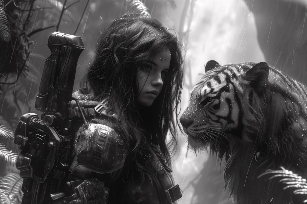 girl with tiger jungle hungai 2