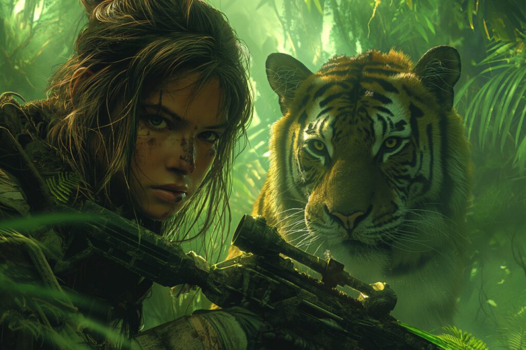 girl with tiger jungle hungai 3